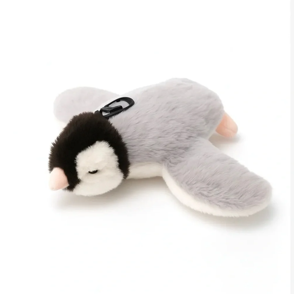 Plush Penguin Cat Toy - Gray and White Flappy Chase